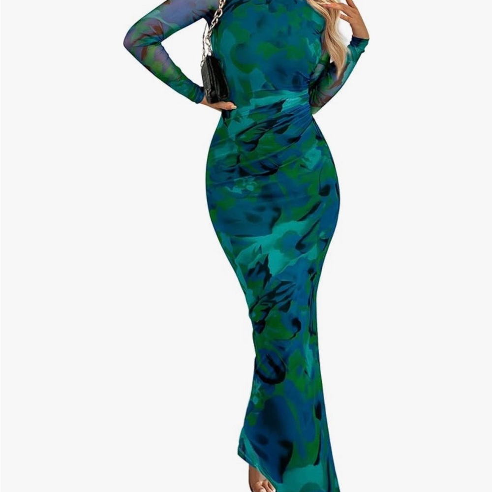 Chic Multicolor Long Sleeve Dress